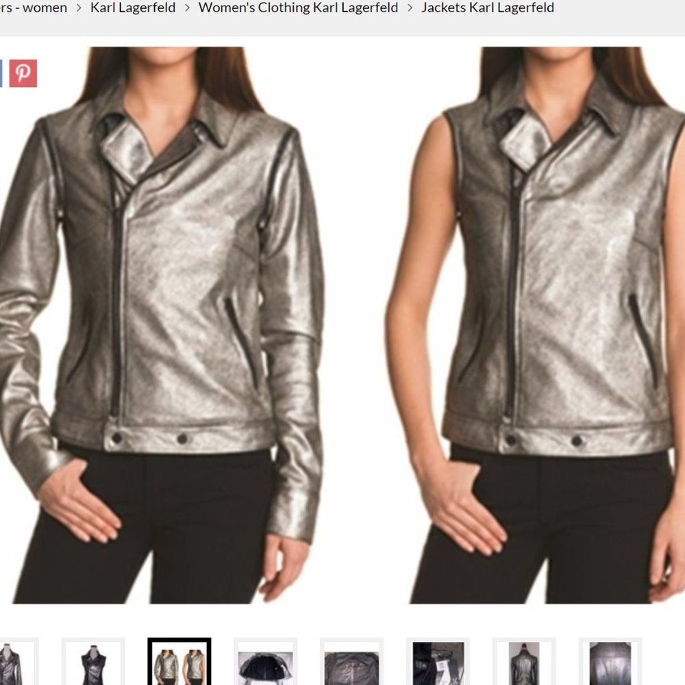 Karl Lagerfeld Metallic Leather Jacket S/P IT40
